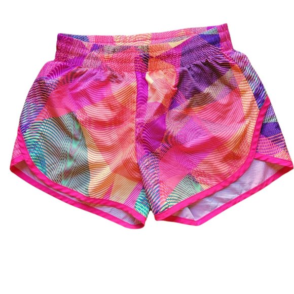 Danskin Now- Maui Swirl (pink, purple & yellow) Running Short w/ Liner, SZ: XS - Picture 2 of 10